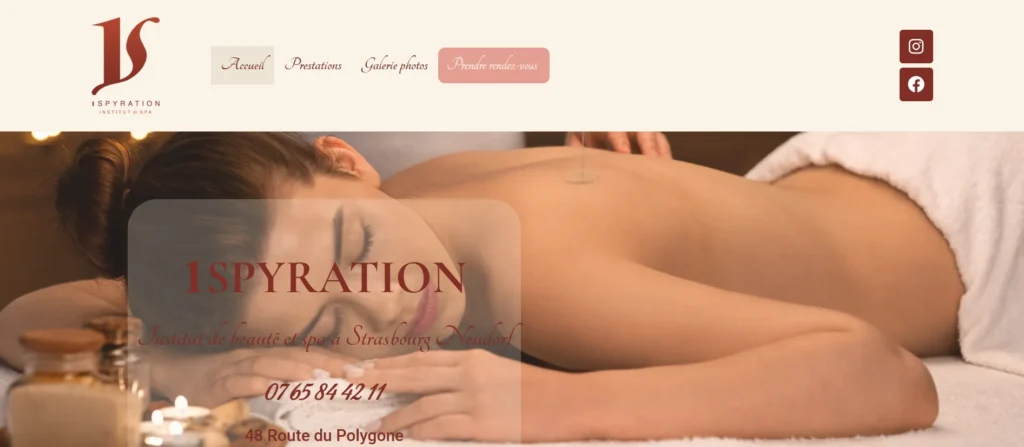 capture d'écran de la page d'accueuil du site 1spyration